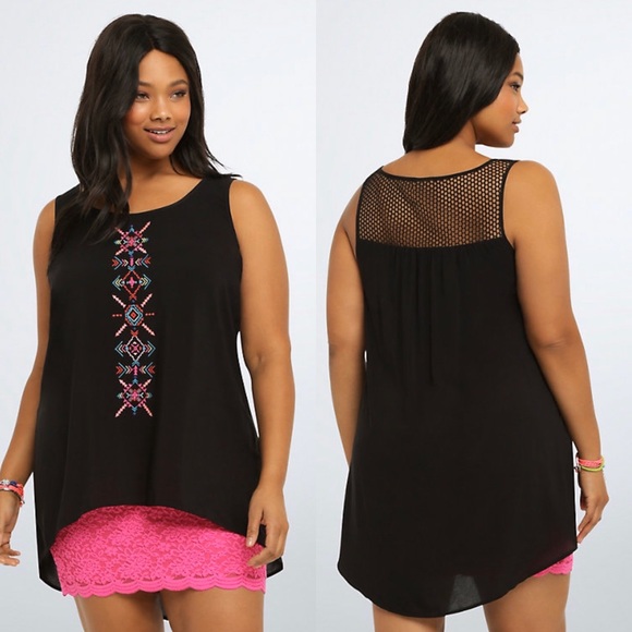 torrid Tops - TORRID Mesh Embroidered Top (4)